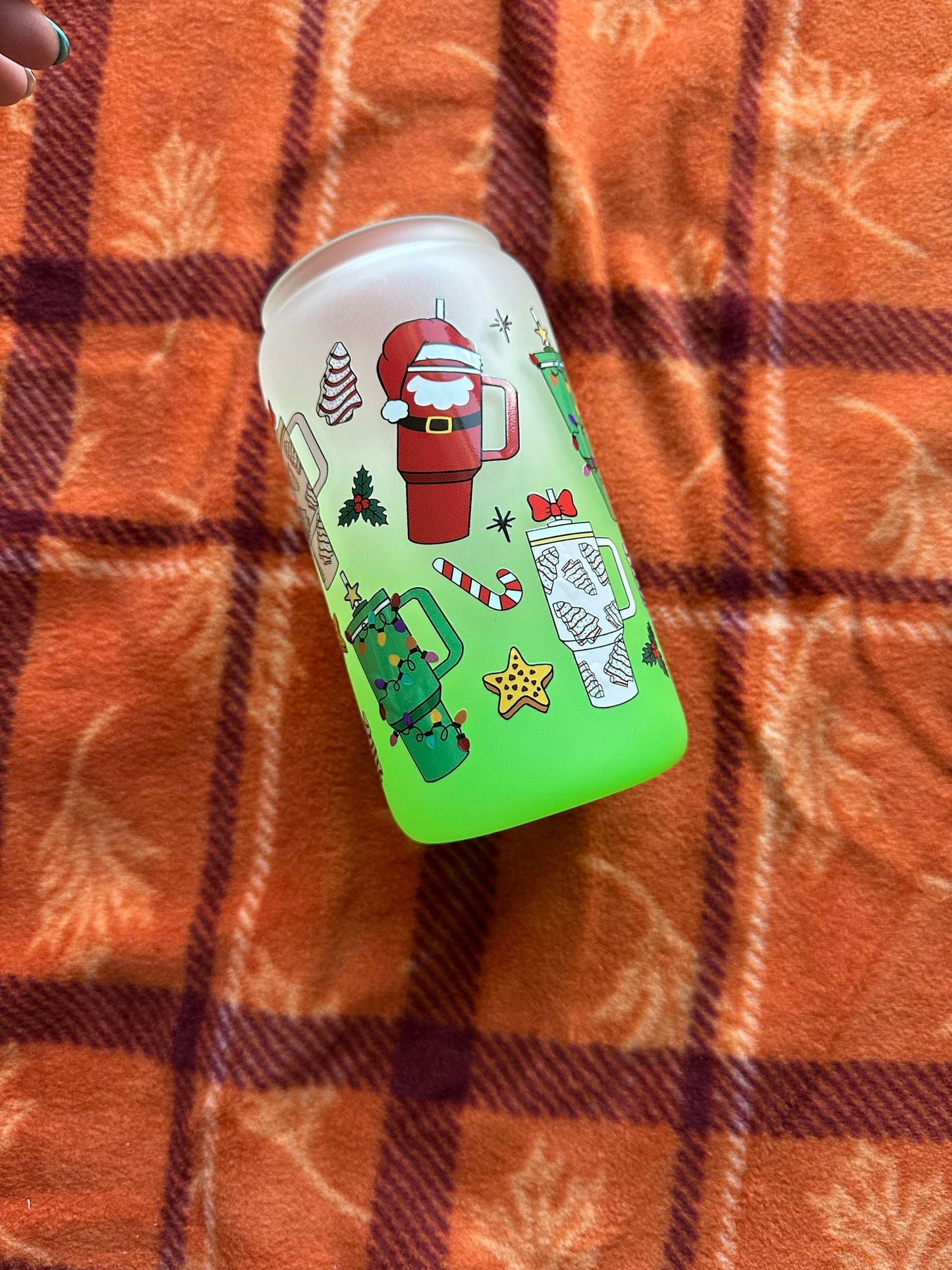 Christmas Cup Can Glass